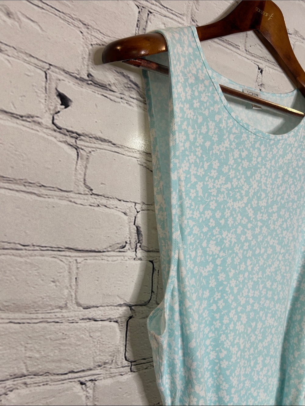 J. Crew Light Aqua Floral Sleeveless Tie-Waist Midi Dress Size 2X - Picture 4 of 13